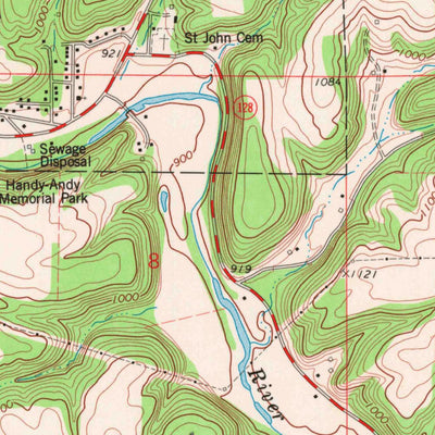 United States Geological Survey Spring Valley, WI (1974, 24000-Scale) digital map