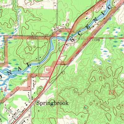 United States Geological Survey Springbrook, WI (1971, 24000-Scale) digital map