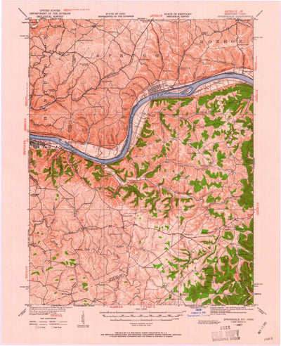 United States Geological Survey Springdale, KY-OH (1929, 62500-Scale) digital map