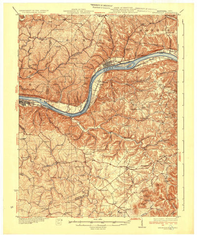 United States Geological Survey Springdale, KY-OH (1935, 62500-Scale) digital map