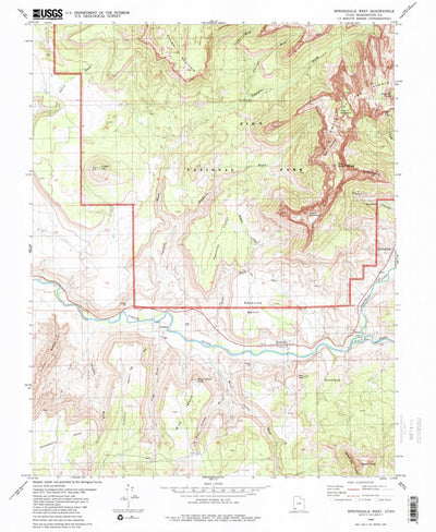United States Geological Survey Springdale West, UT (1980, 24000-Scale) digital map