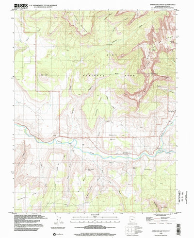 United States Geological Survey Springdale West, UT (1999, 24000-Scale) digital map