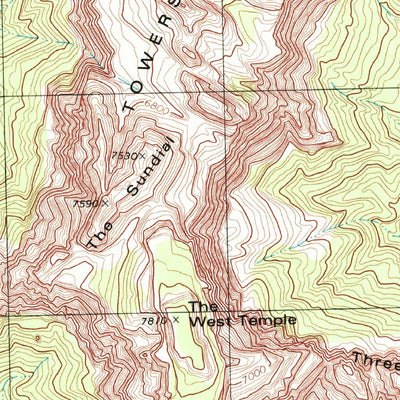 United States Geological Survey Springdale West, UT (1999, 24000-Scale) digital map