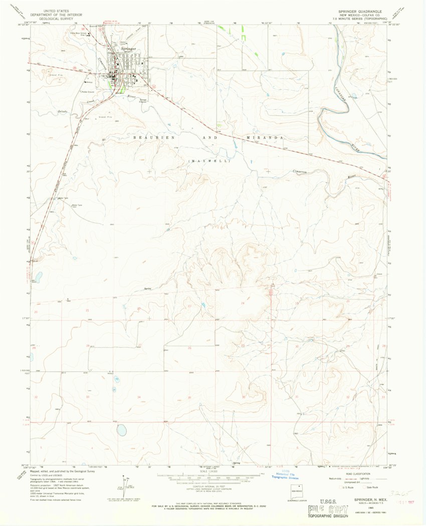 Springer Map Springer, NM (1965, 24000-Scale) Map by United States Geological Survey ...