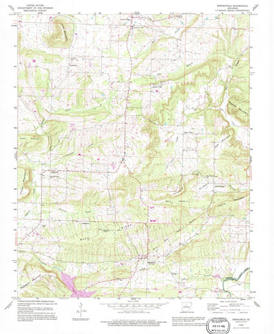 United States Geological Survey Springfield, AR (1990, 24000-Scale) digital map