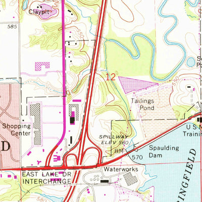 United States Geological Survey Springfield East, IL (1965, 24000-Scale) digital map