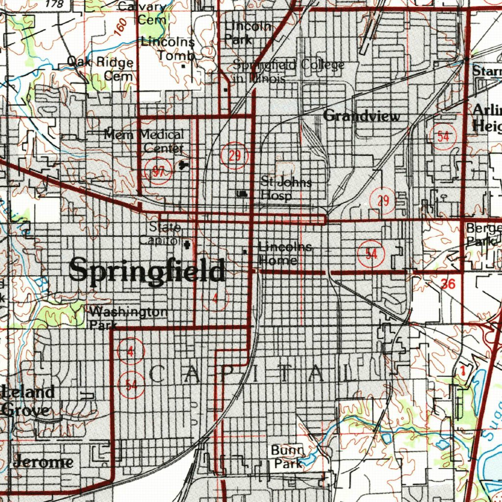 Springfield, IL (1985, 100000-Scale) Map by United States Geological ...
