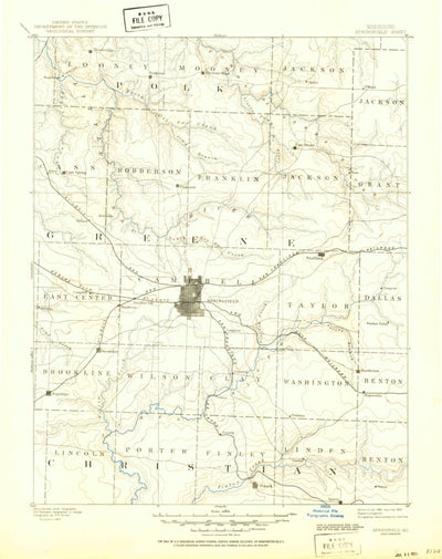 United States Geological Survey Springfield, MO (1886, 125000-Scale) digital map