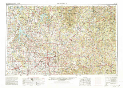 United States Geological Survey Springfield, MO (1954, 250000-Scale) digital map