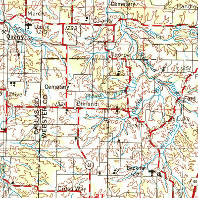 United States Geological Survey Springfield, MO (1954, 250000-Scale) digital map