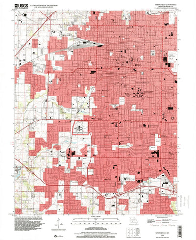 United States Geological Survey Springfield, MO (1996, 24000-Scale) digital map
