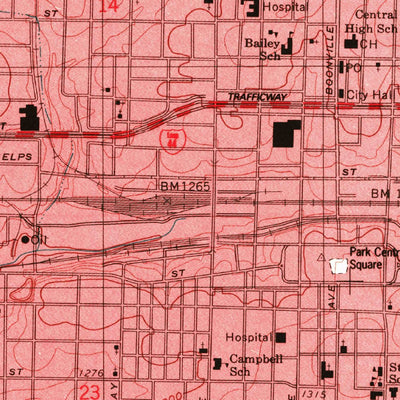 United States Geological Survey Springfield, MO (1996, 24000-Scale) digital map