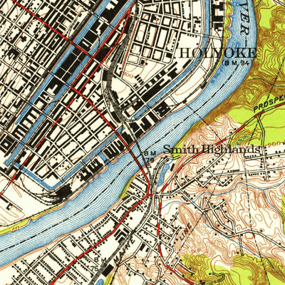 United States Geological Survey Springfield North, MA (1946, 31680-Scale) digital map
