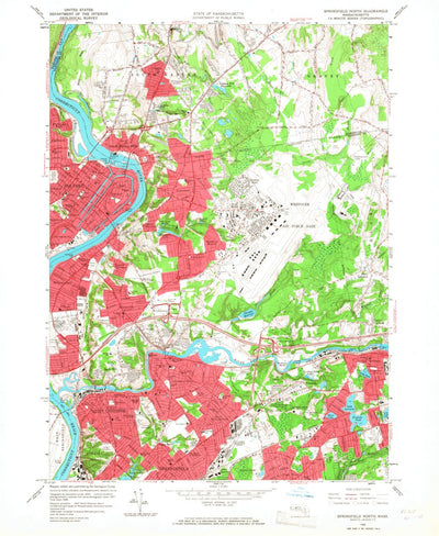 United States Geological Survey Springfield North, MA (1958, 24000-Scale) digital map
