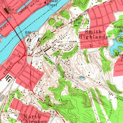 United States Geological Survey Springfield North, MA (1958, 24000-Scale) digital map