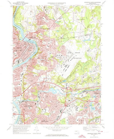 United States Geological Survey Springfield North, MA (1972, 24000-Scale) digital map
