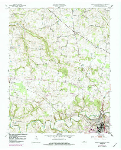 United States Geological Survey Springfield North, TN (1952, 24000-Scale) digital map