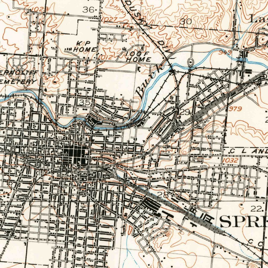 Springfield, OH (1904, 62500-Scale) Map by United States Geological ...