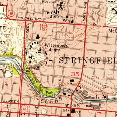 United States Geological Survey Springfield, OH (1955, 24000-Scale) digital map