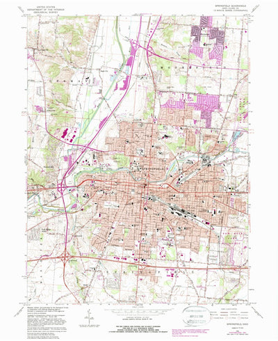 United States Geological Survey Springfield, OH (1966, 24000-Scale) digital map
