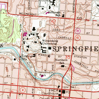 United States Geological Survey Springfield, OH (1966, 24000-Scale) digital map