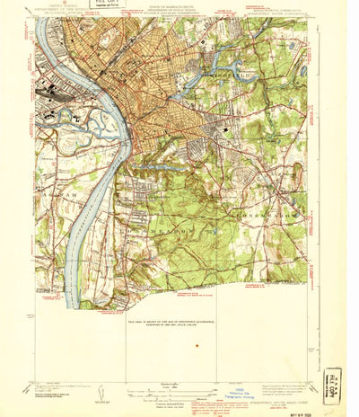 United States Geological Survey Springfield South, MA-CT (1939, 31680-Scale) digital map