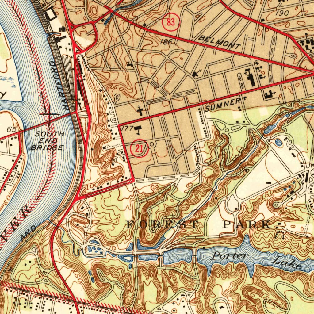 Springfield South, MA-CT (1946, 31680-Scale) Map by United States ...