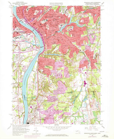 United States Geological Survey Springfield South, MA-CT (1958, 24000-Scale) digital map