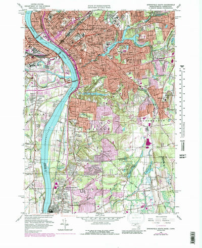 United States Geological Survey Springfield South, MA-CT (1958, 25000-Scale) digital map