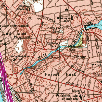United States Geological Survey Springfield South, MA-CT (1958, 25000-Scale) digital map