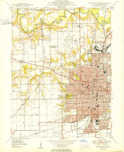 United States Geological Survey Springfield West, IL (1950, 24000-Scale) digital map