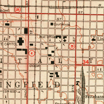 United States Geological Survey Springfield West, IL (1950, 24000-Scale) digital map