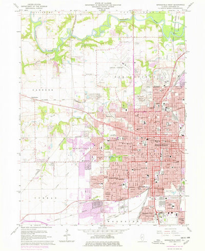 United States Geological Survey Springfield West, IL (1965, 24000-Scale) digital map