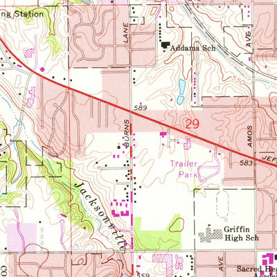 United States Geological Survey Springfield West, IL (1965, 24000-Scale) digital map