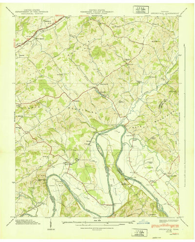 United States Geological Survey Springvale, TN (1939, 24000-Scale) digital map