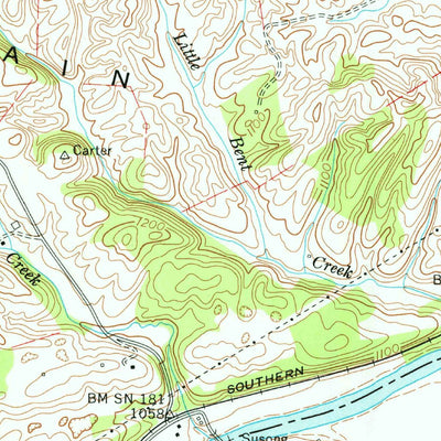 United States Geological Survey Springvale, TN (1961, 24000-Scale) digital map