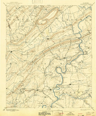 United States Geological Survey Springville, AL (1892, 125000-Scale) digital map