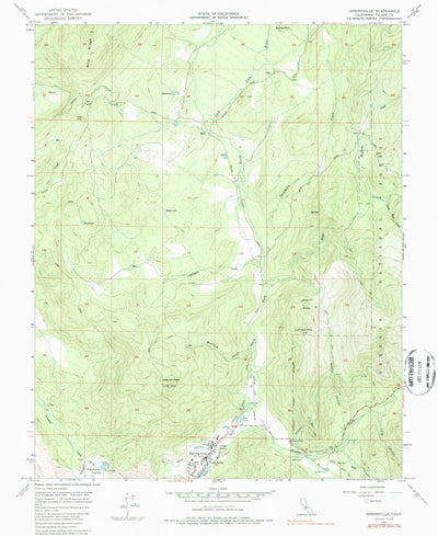 United States Geological Survey Springville, CA (1977, 24000-Scale) digital map