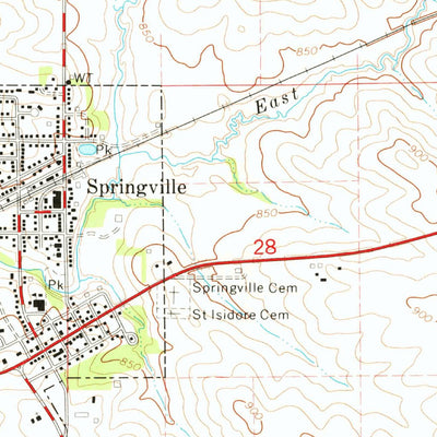 United States Geological Survey Springville, IA (1973, 24000-Scale) digital map