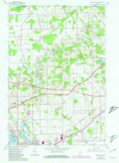 United States Geological Survey Springville, IN (1958, 24000-Scale) digital map
