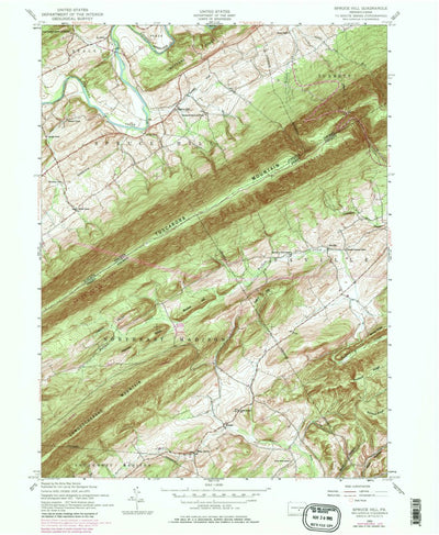 United States Geological Survey Spruce Hill, PA (1952, 24000-Scale) digital map