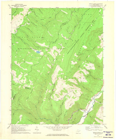 United States Geological Survey Spruce Knob, WV (1970, 24000-Scale) digital map