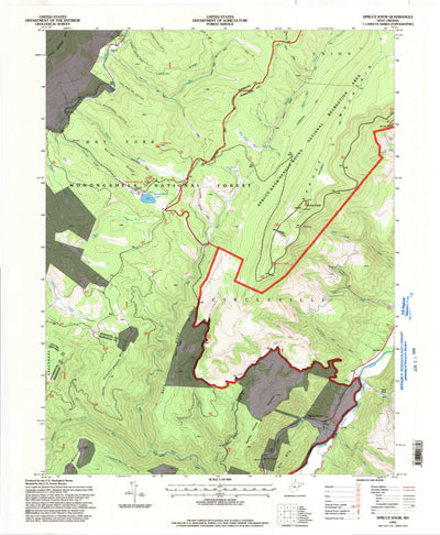 United States Geological Survey Spruce Knob, WV (1995, 24000-Scale) digital map