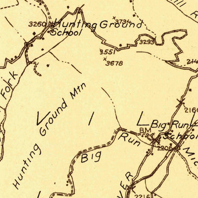 United States Geological Survey Spruce Knob, WV-VA (1922, 48000-Scale) digital map