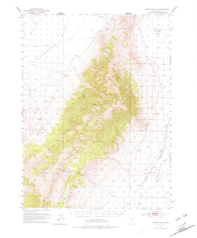United States Geological Survey Spruce Mountain 4, NV (1953, 62500-Scale) digital map