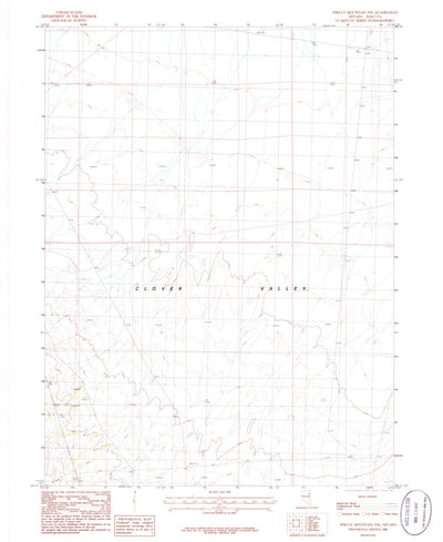 United States Geological Survey Spruce Mountain NW, NV (1986, 24000-Scale) digital map