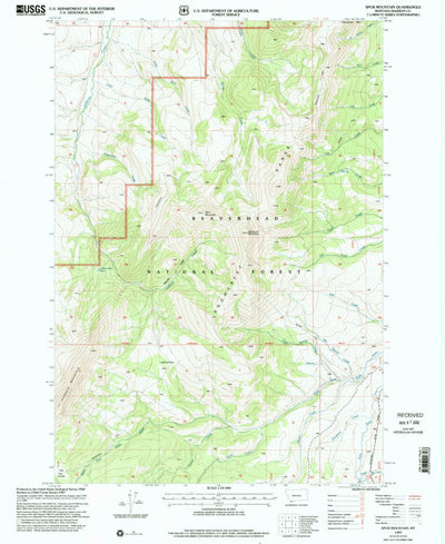 United States Geological Survey Spur Mountain, MT (1997, 24000-Scale) digital map