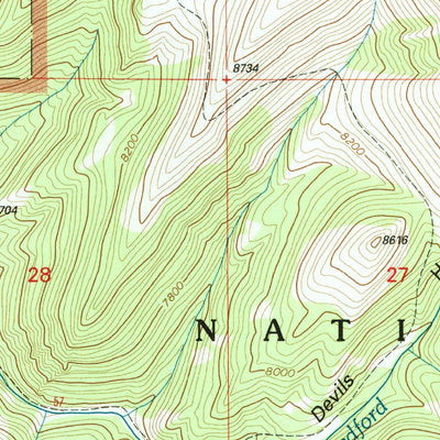 United States Geological Survey Spur Mountain, MT (1997, 24000-Scale) digital map