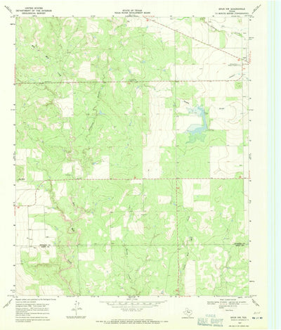 United States Geological Survey Spur NW, TX (1967, 24000-Scale) digital map