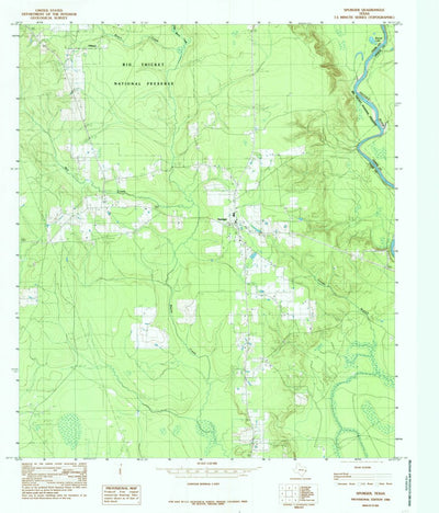 United States Geological Survey Spurger, TX (1984, 24000-Scale) digital map